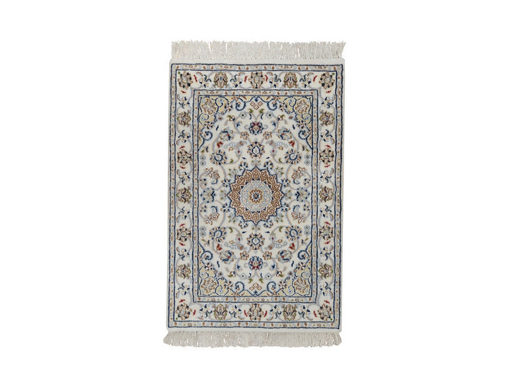 2'1" x 3'3" New Hand Knotted Ivory Wool & Silk Rectangle Oriental Rug - MOA10291546