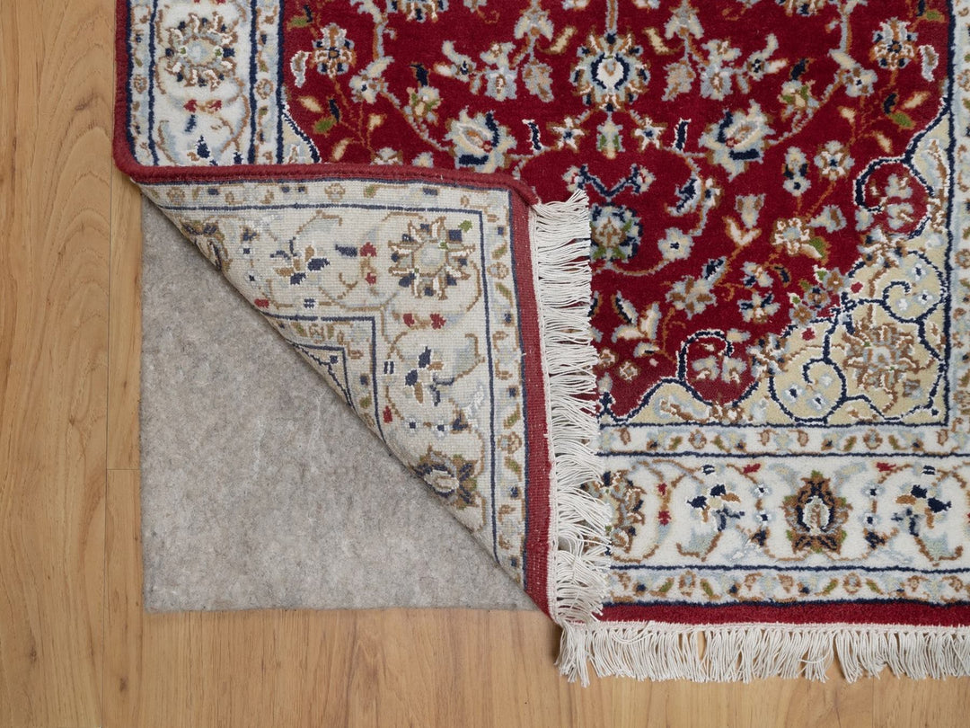 2'6" x 6'0" New Hand Knotted Red Wool & Silk Runner Oriental Rug - MOA10291552