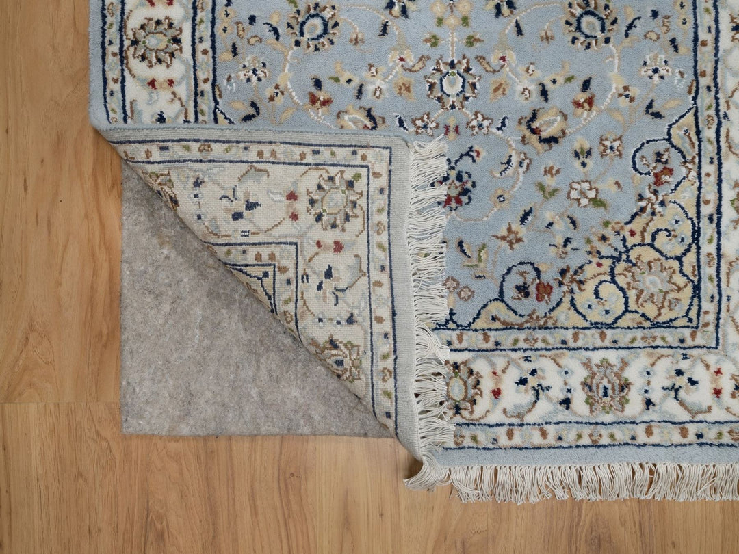 2'9" x 10'3" New Hand Knotted Blue Wool & Silk Runner Oriental Rug - MOA10291553
