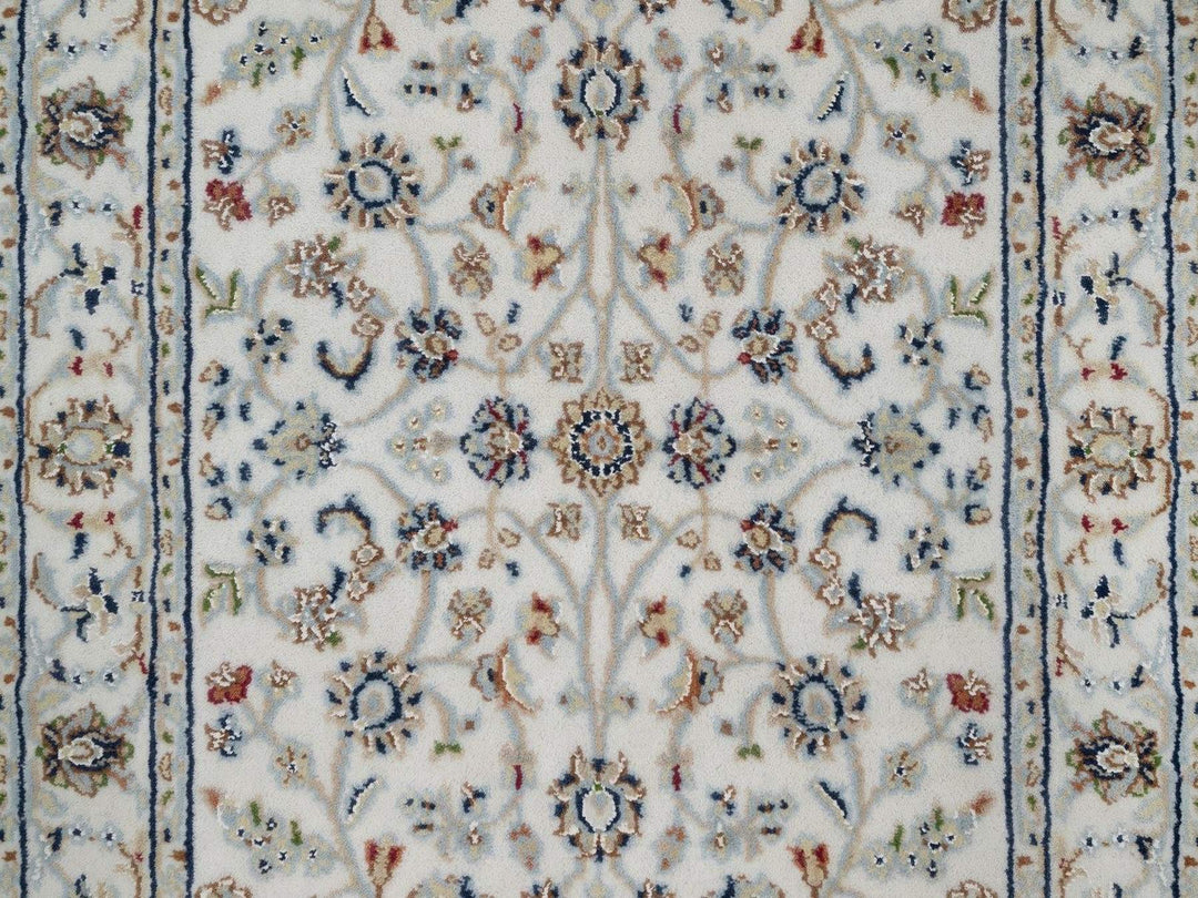 2'8" x 10'2" New Hand Knotted Ivory Wool & Silk Runner Oriental Rug - MOA10291558