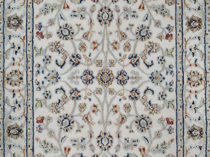 2'8" x 10'2" New Hand Knotted Ivory Wool & Silk Runner Oriental Rug - MOA10291558