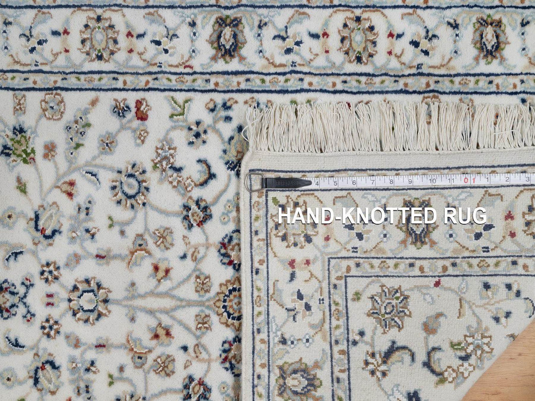 2'8" x 10'2" New Hand Knotted Ivory Wool & Silk Runner Oriental Rug - MOA10291558