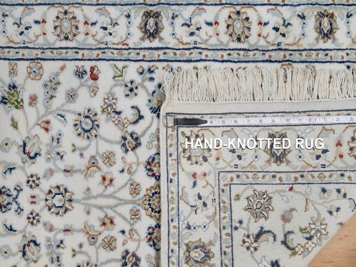 2'8" x 10'2" New Hand Knotted Ivory Wool & Silk Runner Oriental Rug - MOA10291558