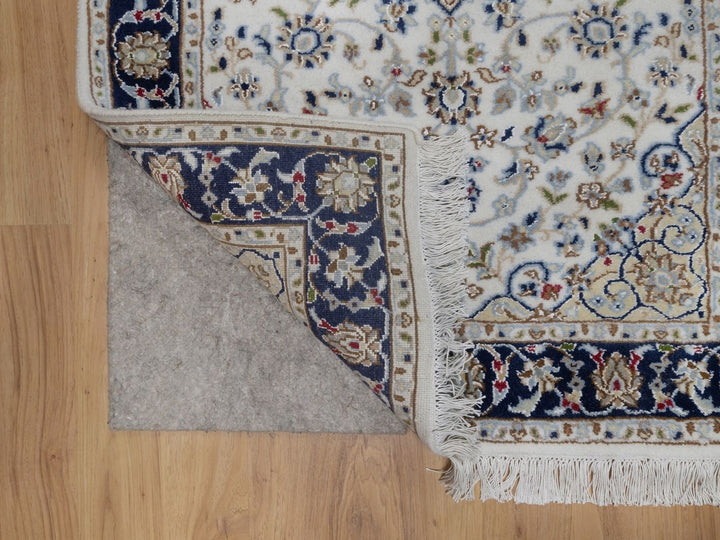 2'8" x 10'3" New Hand Knotted Ivory Wool & Silk Runner Oriental Rug - MOA10291559