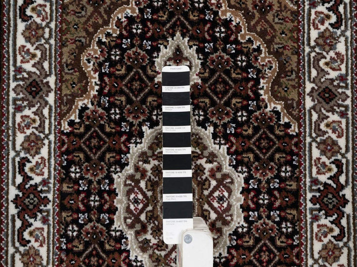 1'11" x 3'0" New Hand Knotted Black Wool Rectangle Oriental Rug - MOA10291567