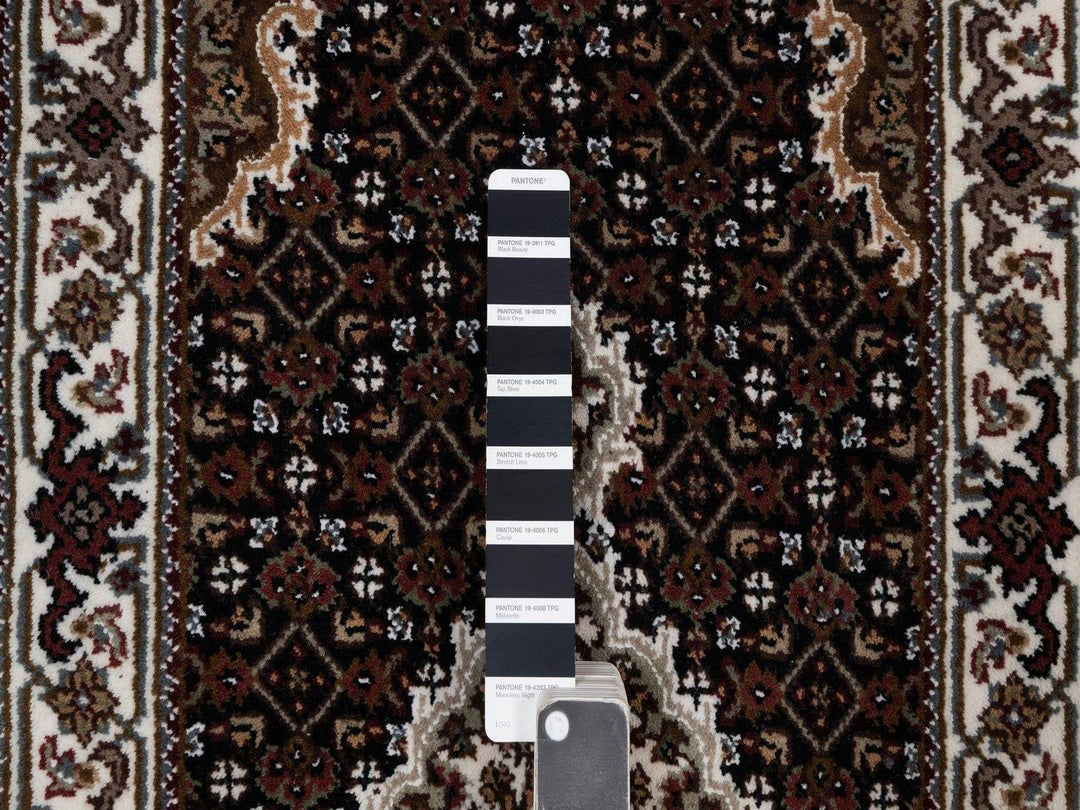 2'0" x 4'2" New Hand Knotted Black Wool Rectangle Oriental Rug - MOA10291568