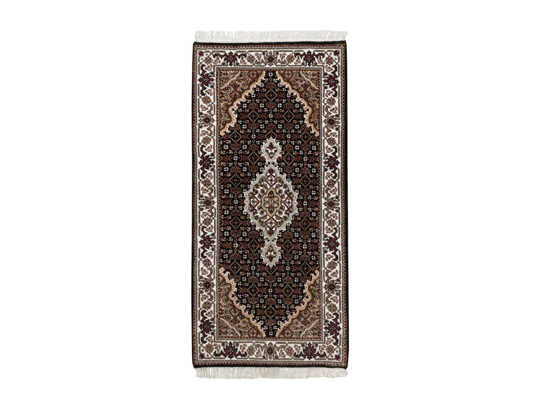 2'0" x 4'1" New Hand Knotted Black Wool Rectangle Oriental Rug - MOA10291569