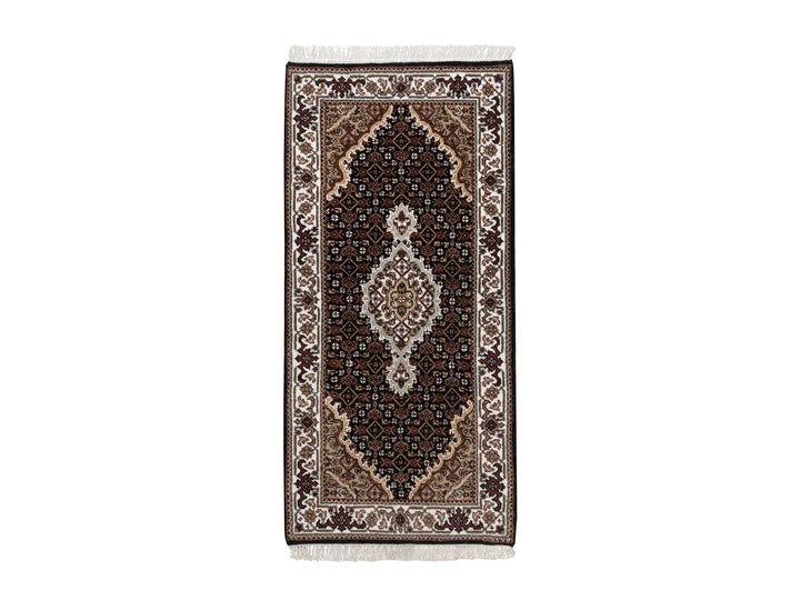 2'0" x 4'1" New Hand Knotted Black Wool Rectangle Oriental Rug - MOA10291569