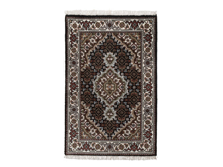 2'0" x 3'1" New Hand Knotted Black Wool Rectangle Oriental Rug - MOA10291571