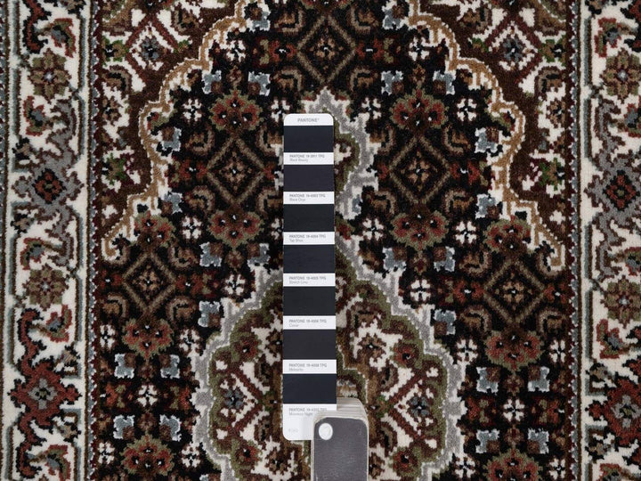 2'0" x 3'1" New Hand Knotted Black Wool Rectangle Oriental Rug - MOA10291571