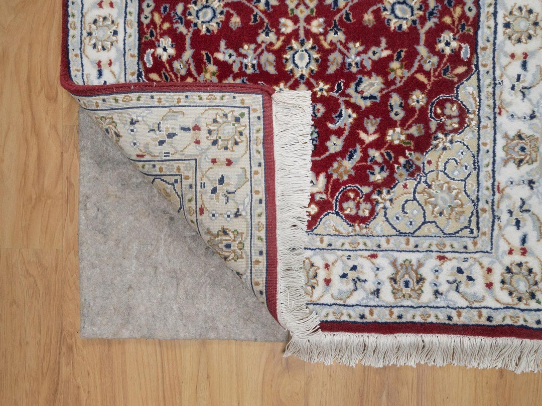 2'6" x 4'1" New Hand Knotted Ivory Wool & Silk Rectangle Oriental Rug - MOA10291572