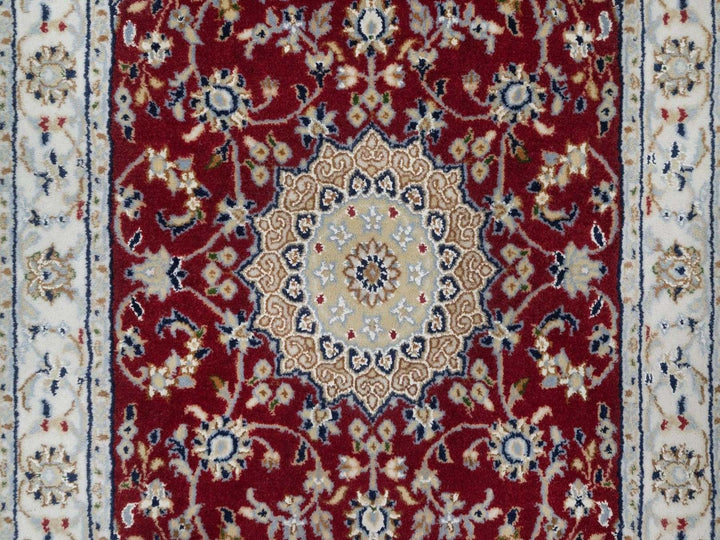 2'6" x 4'1" New Hand Knotted Ivory Wool & Silk Rectangle Oriental Rug - MOA10291572
