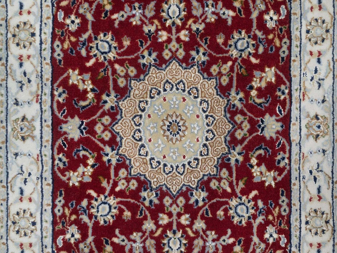 2'6" x 4'1" New Hand Knotted Red Wool & Silk Rectangle Oriental Rug - MOA10291572