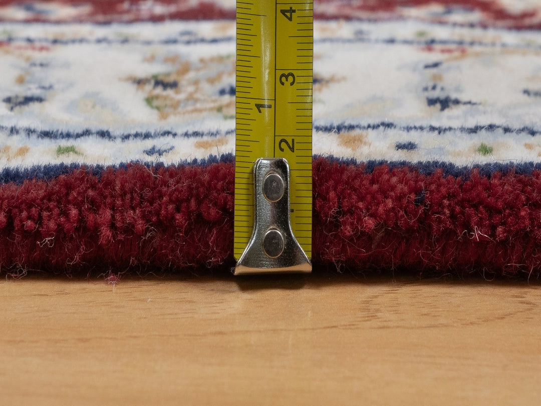 2'6" x 4'1" New Hand Knotted Red Wool & Silk Rectangle Oriental Rug - MOA10291572