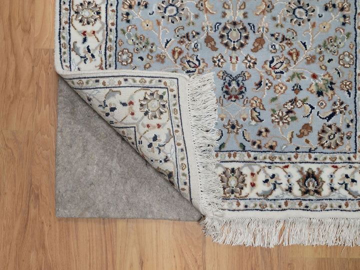 2'8" x 10'1" New Hand Knotted Blue Wool & Silk Runner Oriental Rug - MOA10291577