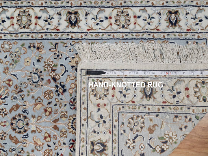 2'8" x 10'1" New Hand Knotted Blue Wool & Silk Runner Oriental Rug - MOA10291577