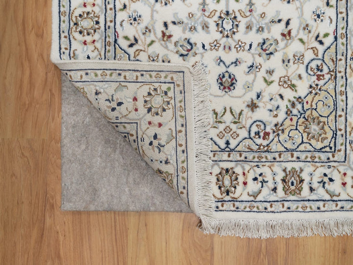 2'7" x 8'0" New Hand Knotted Ivory Wool & Silk Runner Oriental Rug - MOA10291584