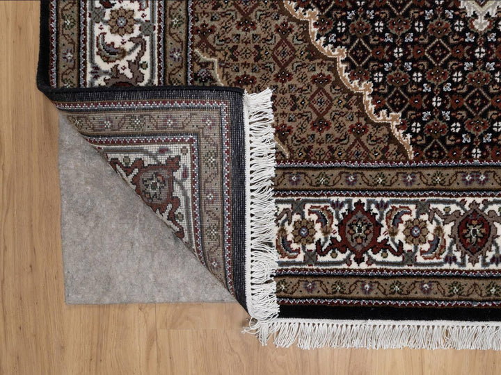 5'0" x 7'0" New Hand Knotted Black Wool Rectangle Oriental Rug - MOA10291587