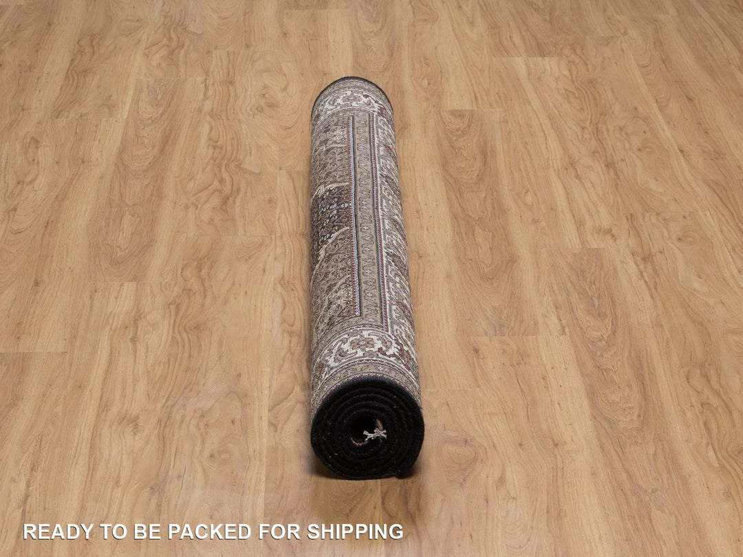 5'0" x 7'0" New Hand Knotted Black Wool Rectangle Oriental Rug - MOA10291587