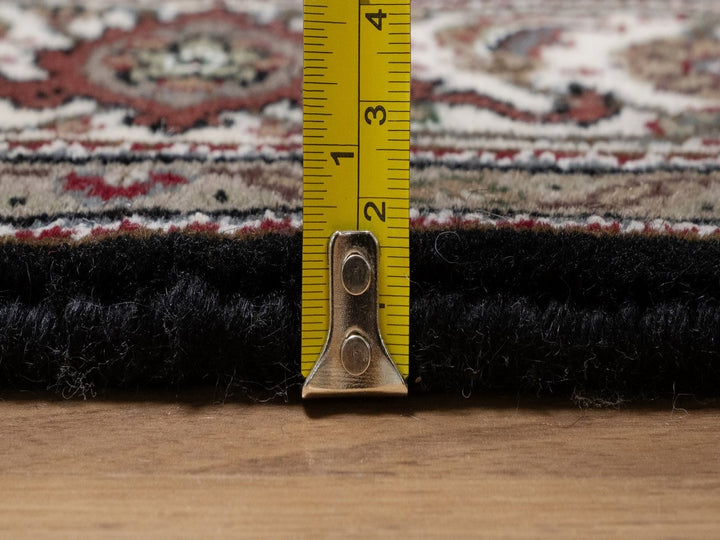 4'9" x 6'9" New Hand Knotted Black Wool Rectangle Oriental Rug - MOA10291588