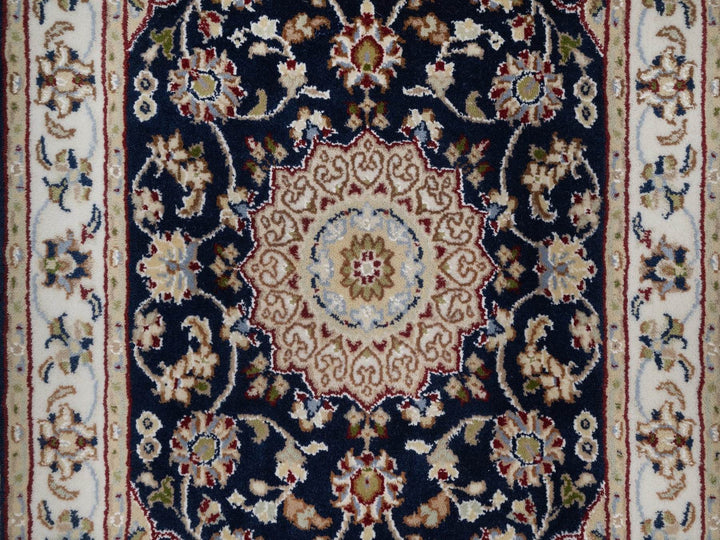 2'1" x 3'2" New Hand Knotted Blue Wool & Silk Rectangle Oriental Rug - MOA10291590