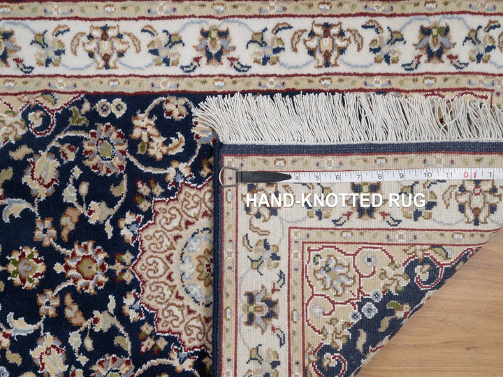 2'1" x 3'2" New Hand Knotted Blue Wool & Silk Rectangle Oriental Rug - MOA10291590