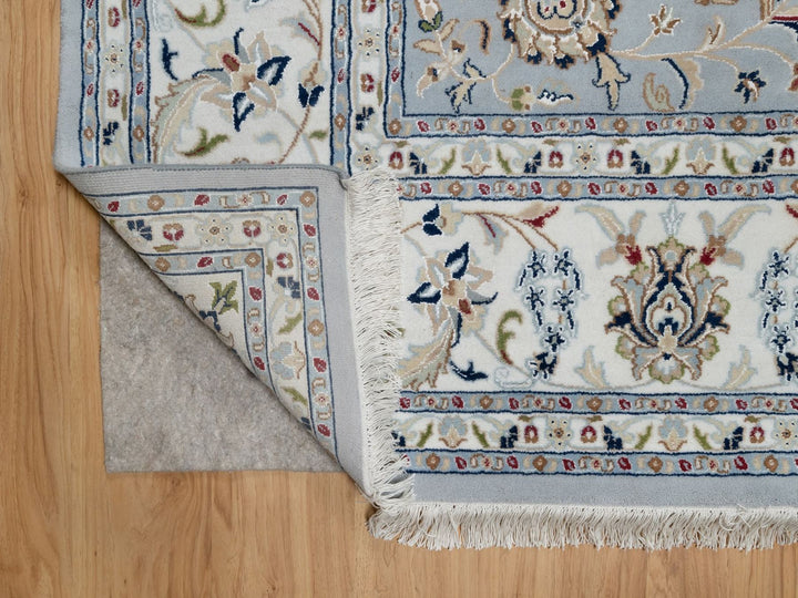8'10" x 12'0" New Hand Knotted Blue Wool & Silk Rectangle Oriental Rug - MOA10291595