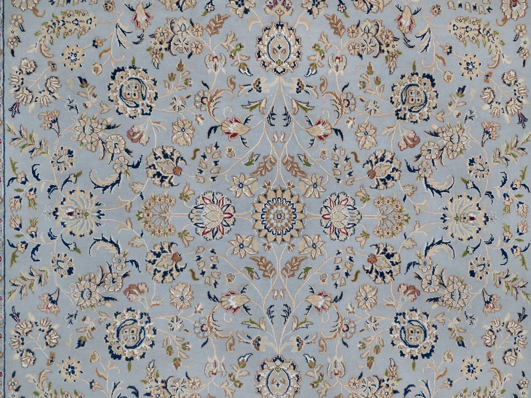 8'10" x 12'0" New Hand Knotted Blue Wool & Silk Rectangle Oriental Rug - MOA10291595