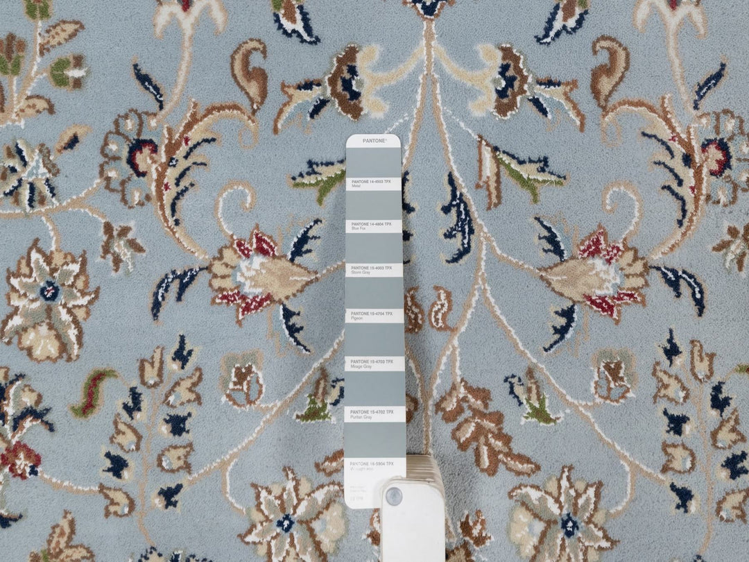 8'2" x 10'5" New Hand Knotted Grey Wool & Silk Rectangle Oriental Rug - MOA10291596