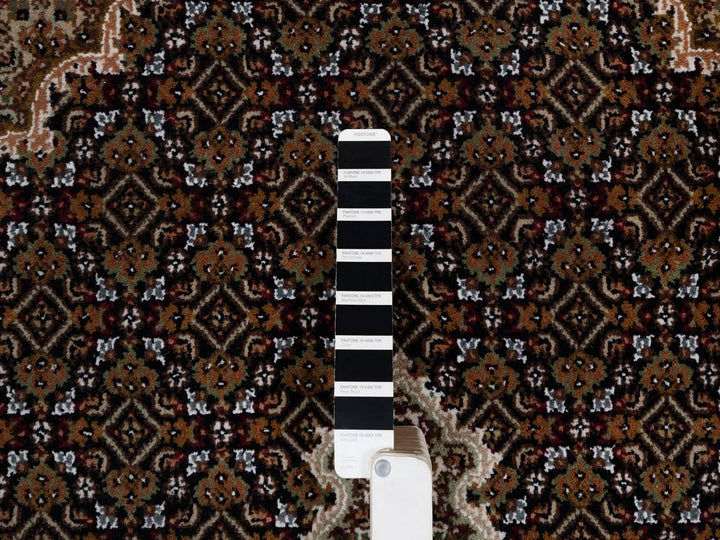 5'11" x 9'1" New Hand Knotted Black Wool Rectangle Oriental Rug - MOA10291597