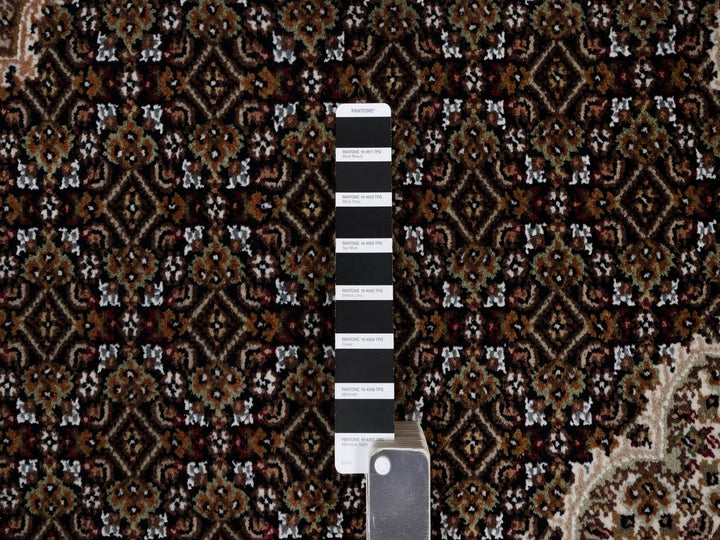 8'10" x 12'5" New Hand Knotted Black Wool Rectangle Oriental Rug - MOA10291600