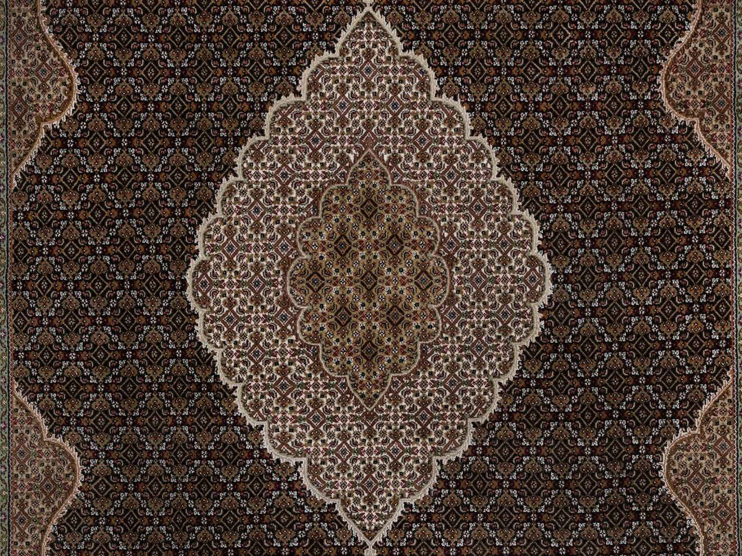8'10" x 12'5" New Hand Knotted Black Wool Rectangle Oriental Rug - MOA10291600