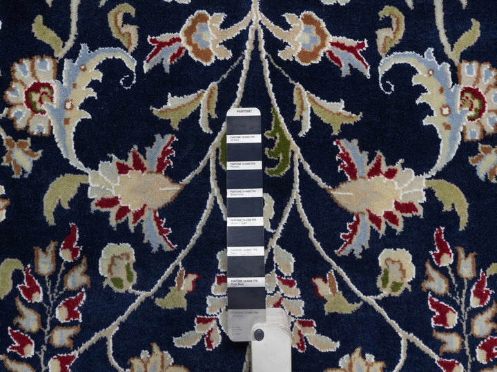 9'10" x 14'2" New Hand Knotted Blue Wool & Silk Rectangle Oriental Rug - MOA10291604