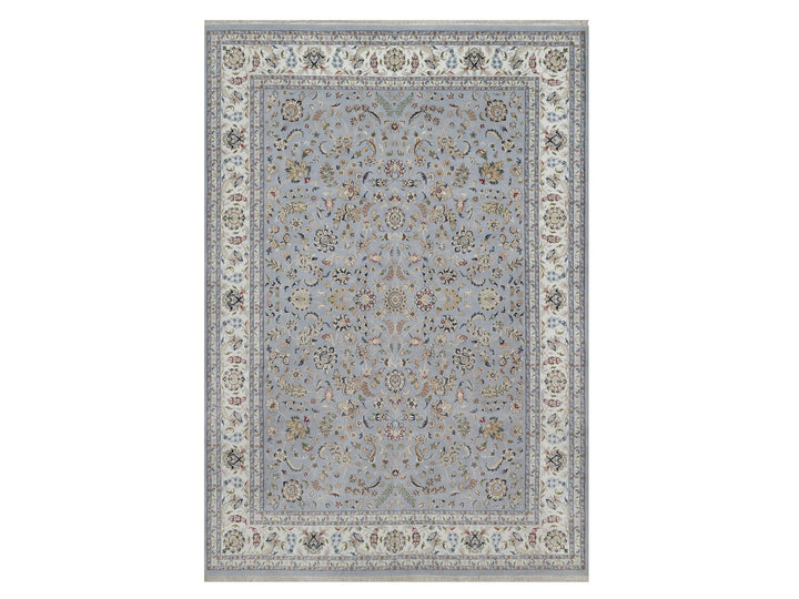 9'11" x 14'2" New Hand Knotted Blue Wool & Silk Rectangle Oriental Rug - MOA10291605