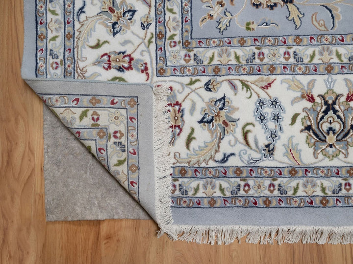 9'11" x 14'2" New Hand Knotted Blue Wool & Silk Rectangle Oriental Rug - MOA10291605