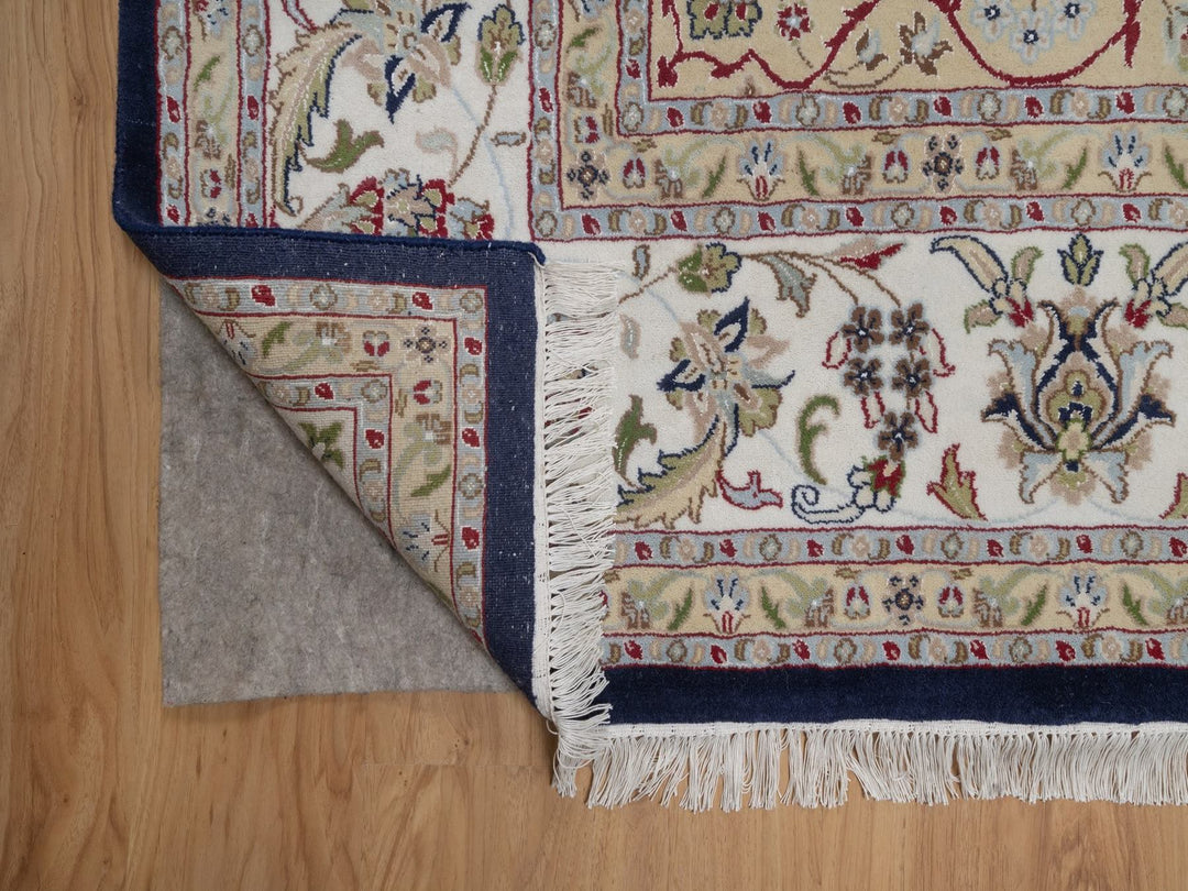 9'0" x 12'2" New Hand Knotted Blue Wool & Silk Rectangle Oriental Rug - MOA10291608