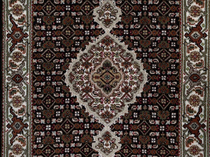 2'9" x 7'11" New Hand Knotted Black Wool Runner Oriental Rug - MOA10291612