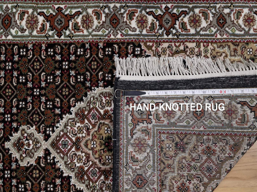 2'9" x 7'11" New Hand Knotted Black Wool Runner Oriental Rug - MOA10291612