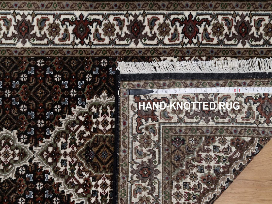 2'6" x 12'2" New Hand Knotted Black Wool Runner Oriental Rug - MOA10291613