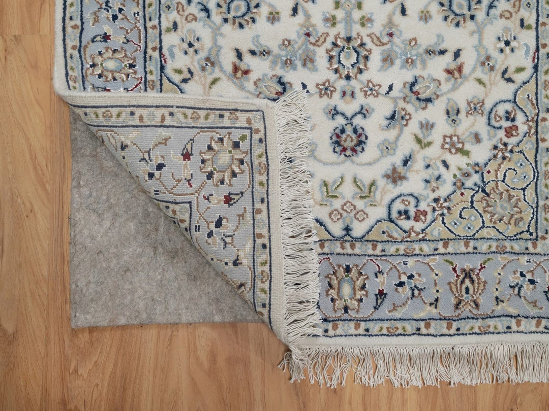 2'10" x 14'6" New Hand Knotted Ivory Wool & Silk Runner Oriental Rug - MOA10291614