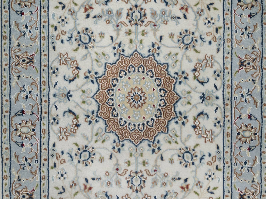 2'10" x 14'6" New Hand Knotted Ivory Wool & Silk Runner Oriental Rug - MOA10291614