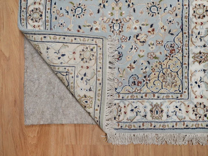 2'7" x 18'5" New Hand Knotted Blue Wool & Silk Runner Oriental Rug - MOA10291615