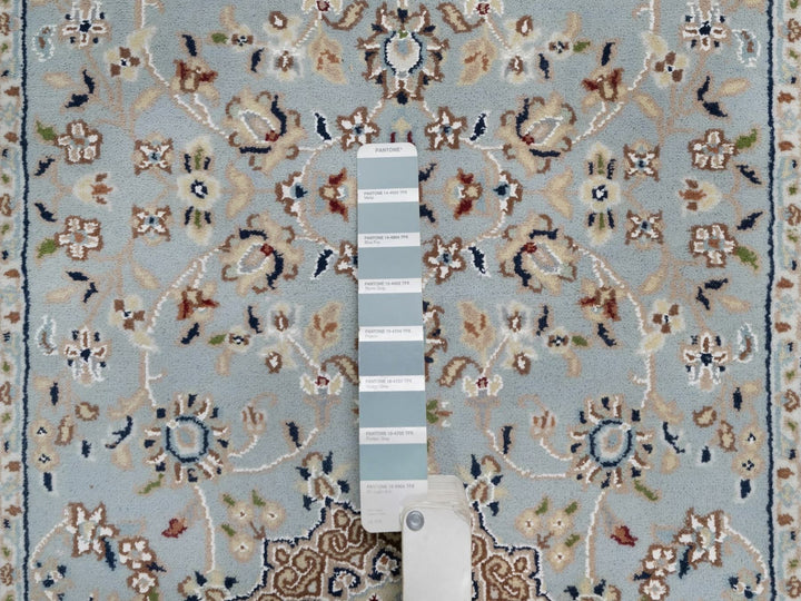 2'7" x 18'5" New Hand Knotted Blue Wool & Silk Runner Oriental Rug - MOA10291615