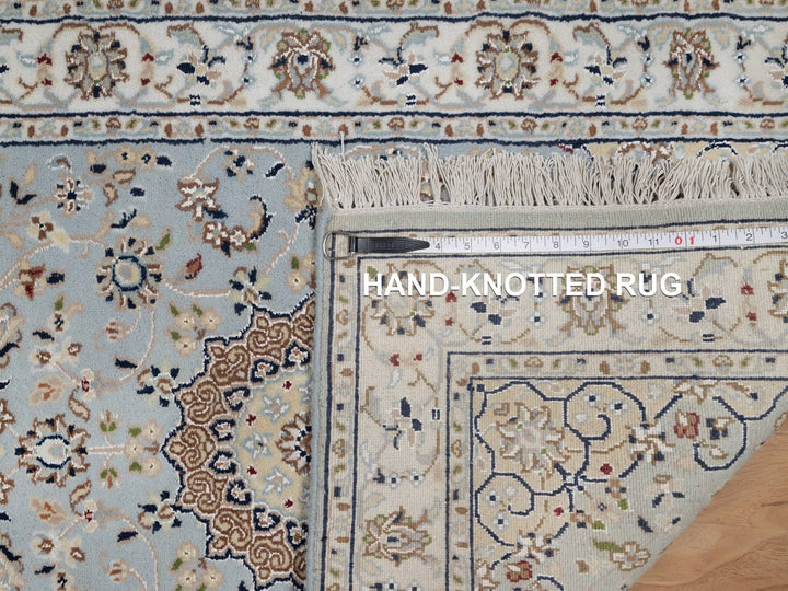 2'7" x 18'5" New Hand Knotted Blue Wool & Silk Runner Oriental Rug - MOA10291615