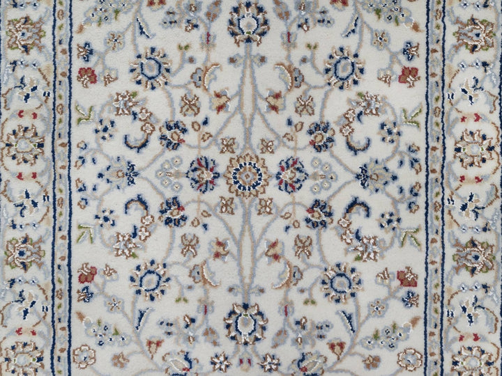 2'9" x 21'8" New Hand Knotted Ivory Wool & Silk Runner Oriental Rug - MOA10291619