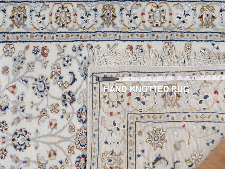 2'9" x 21'8" New Hand Knotted Ivory Wool & Silk Runner Oriental Rug - MOA10291619