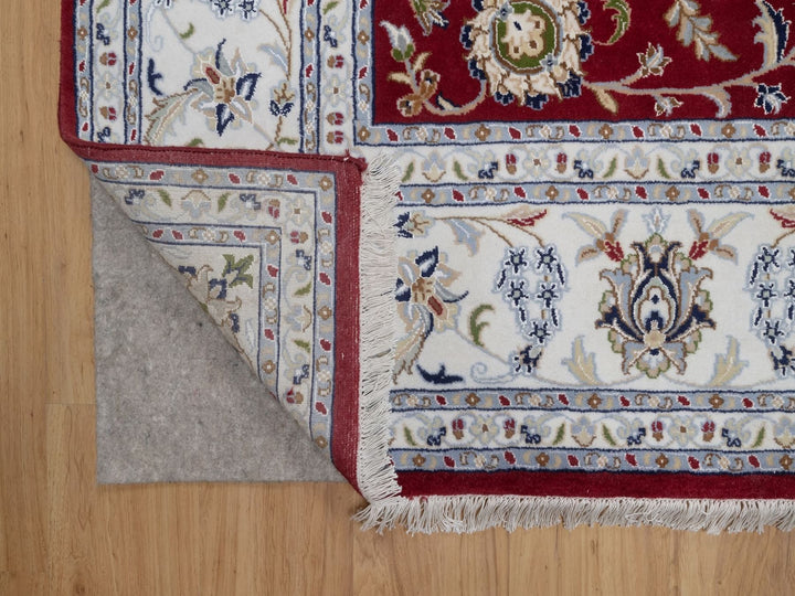 8'1" x 10'3" New Hand Knotted Red Wool & Silk Rectangle Oriental Rug - MOA10291632