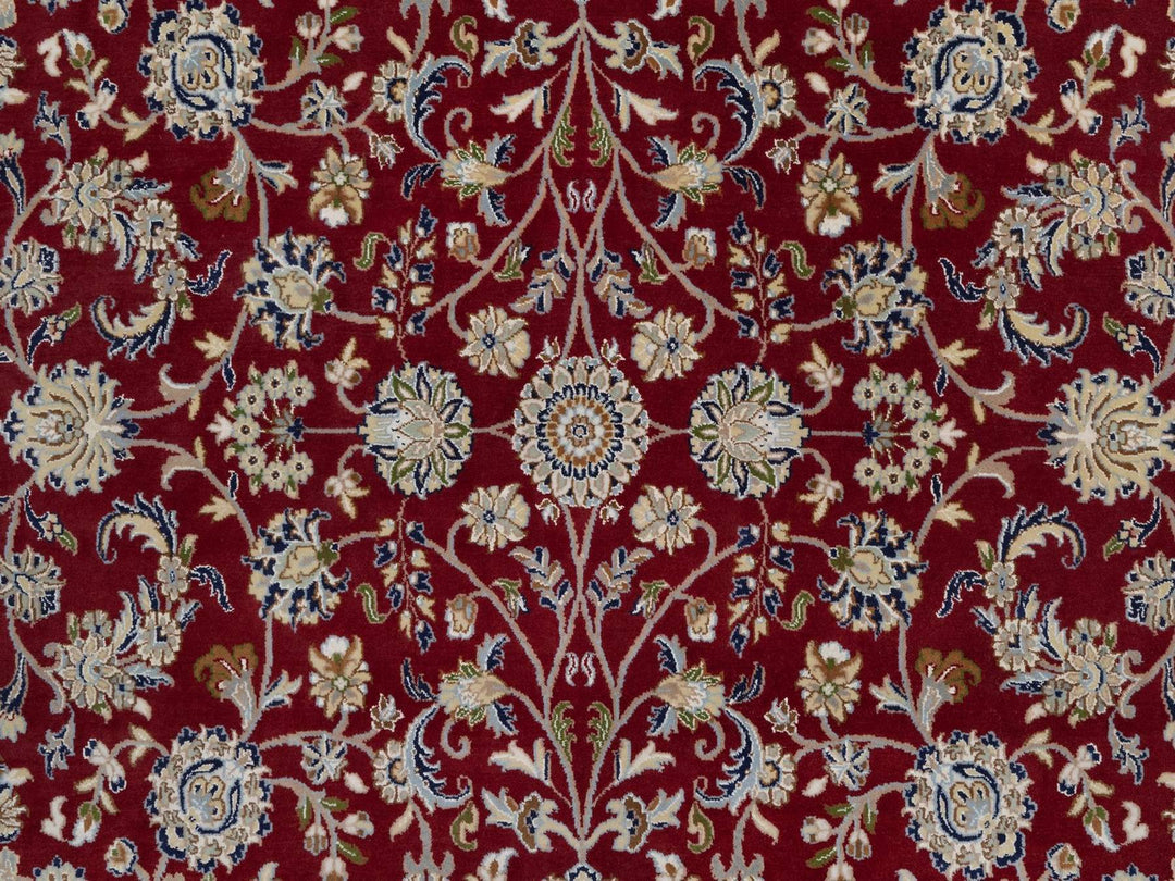 8'1" x 10'3" New Hand Knotted Red Wool & Silk Rectangle Oriental Rug - MOA10291632