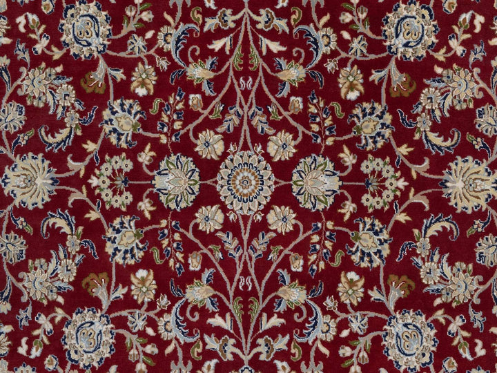 8'1" x 10'3" New Hand Knotted Red Wool & Silk Rectangle Oriental Rug - MOA10291632