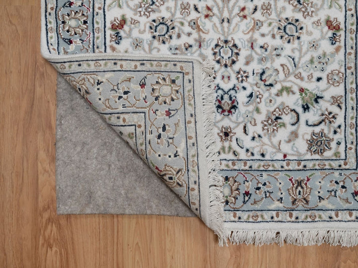 2'9" x 6'1" New Hand Knotted Ivory Wool & Silk Runner Oriental Rug - MOA10291636